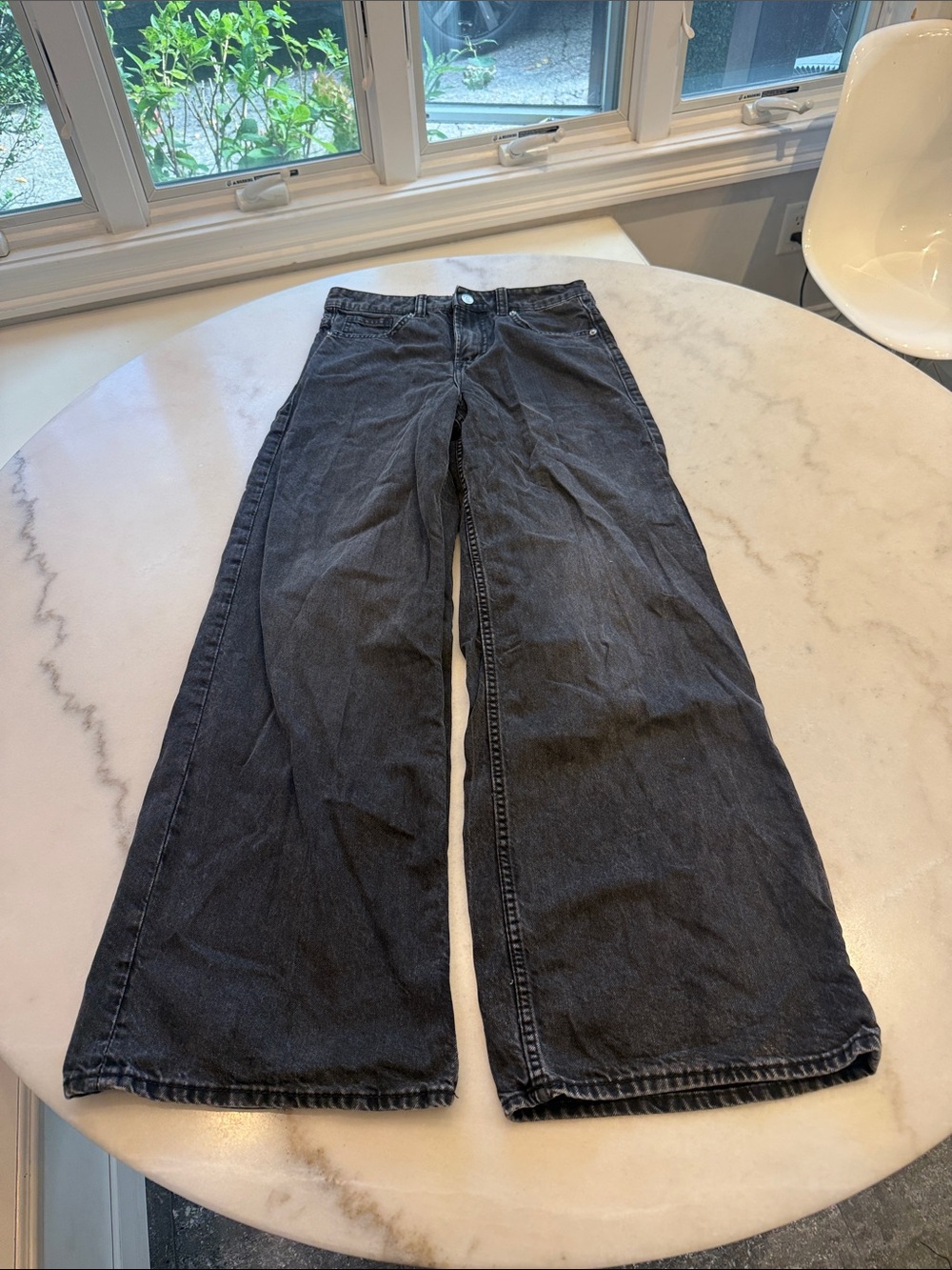 Divided Black Wide-Leg High-Rise Flare Jeans